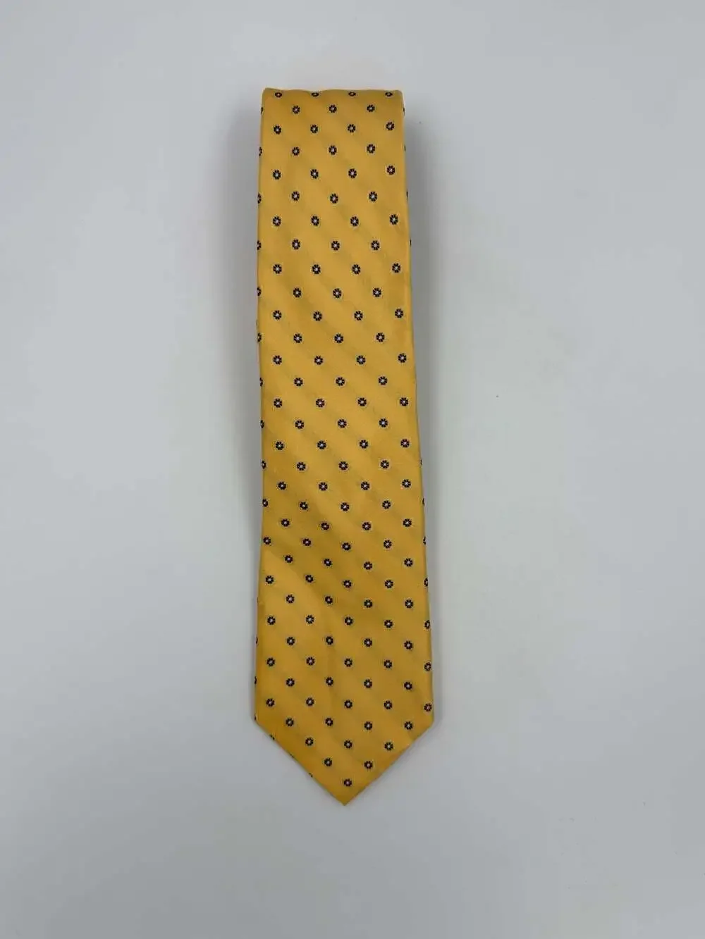 Tommy Hilfiger 100% Silk Yellow and Blue Floral Pattern Necktie
